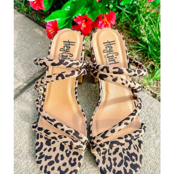 Corky's Dreamy Leopard Sandals GNO Kitten Open Toe Heel Women's Retro 8 - Picture 1 of 5